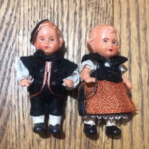 LITTLE HARD PLASTIC GERMAN DOLLS